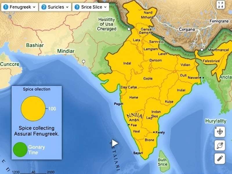 FFF Spice Collection Zones India map showing spice collection locations
